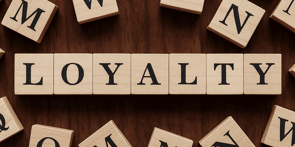 Loyalty addon image with the word loyalty spelled on wooden tiles